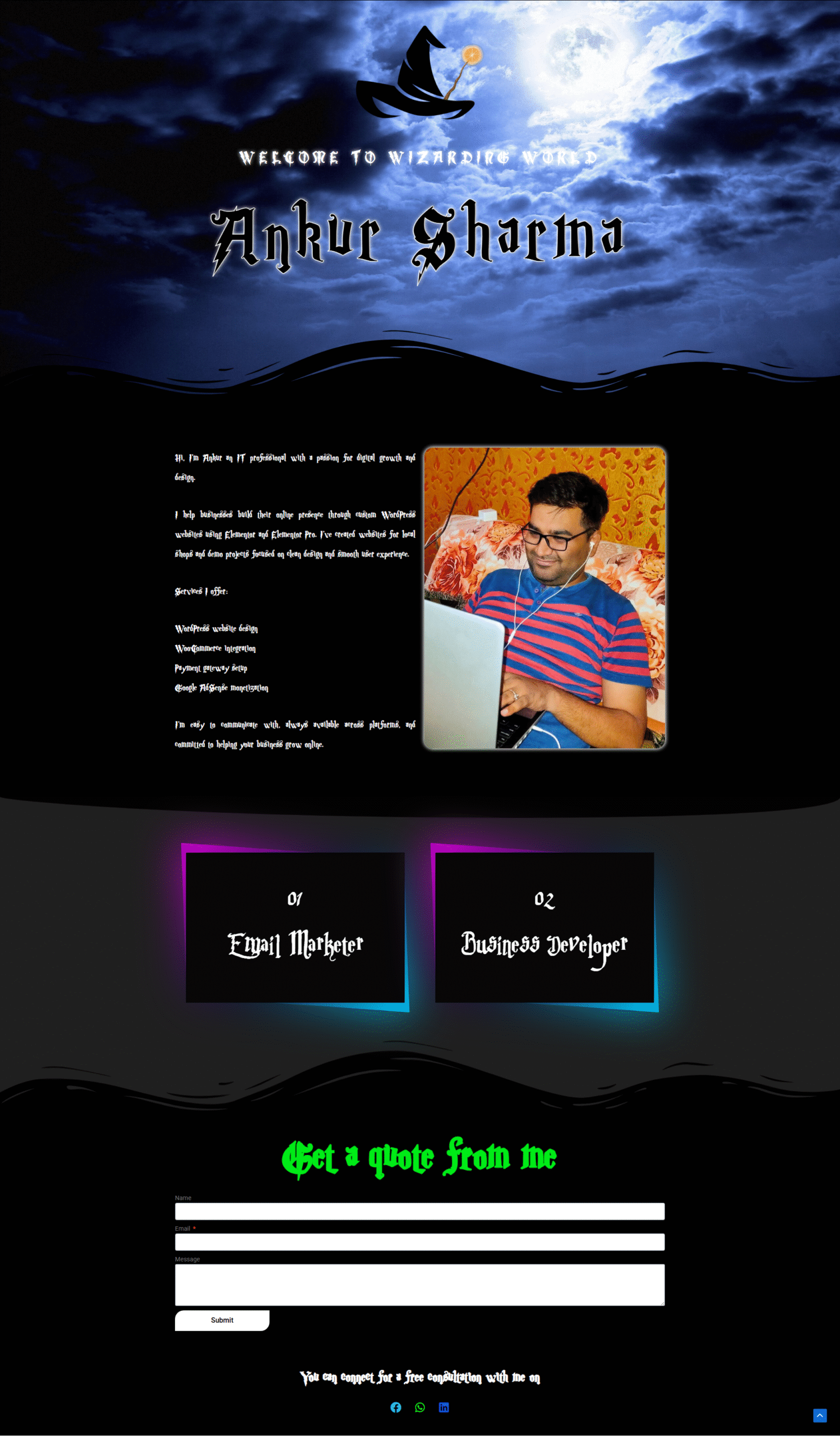 Custom Fantasy styled Website