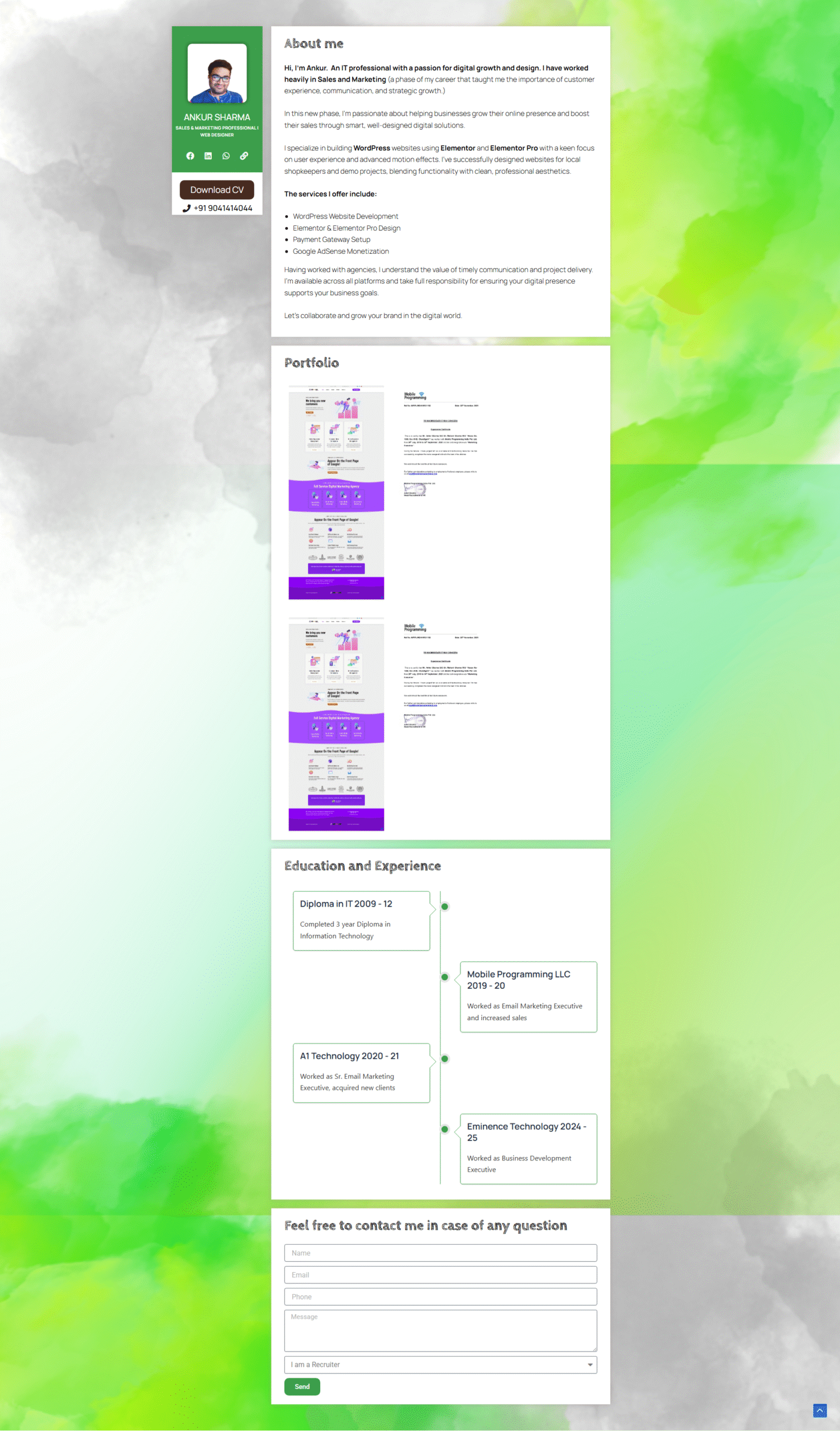 Simple Resume Website